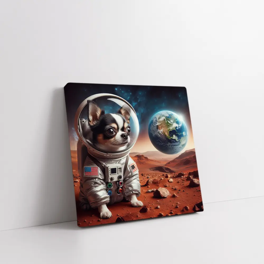 Chihuahua Astronaut on Mars Red Planet – Wall Art