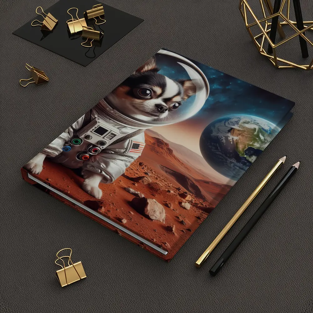 Chihuahua Astronaut on Mars Red Planet – Notebooks