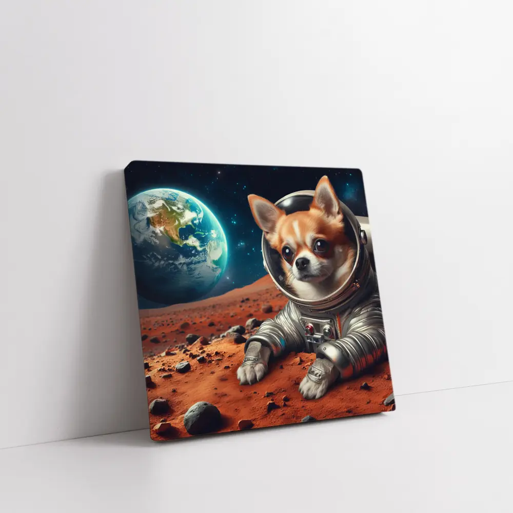 Chihuahua Astronaut On Mars Red Planet – Wall Art