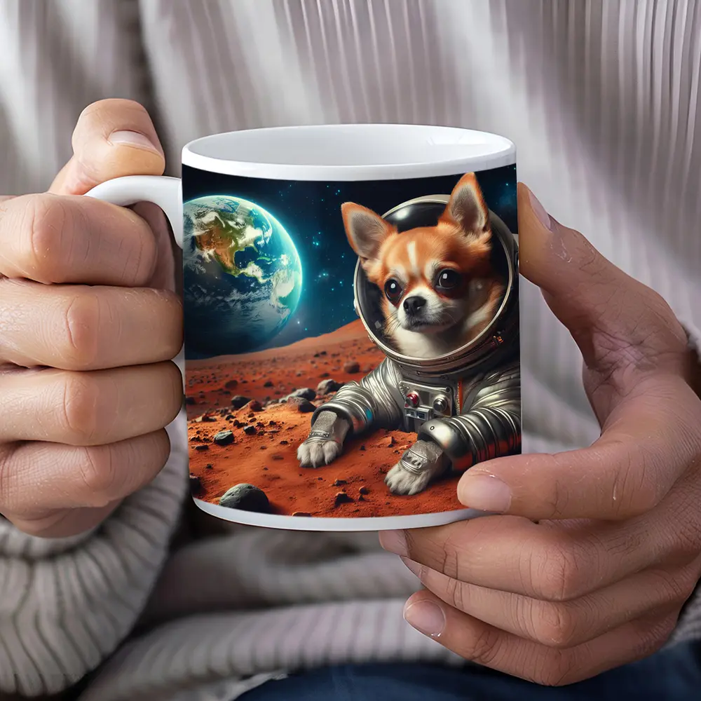 Chihuahua Astronaut On Mars Red Planet – Mugs