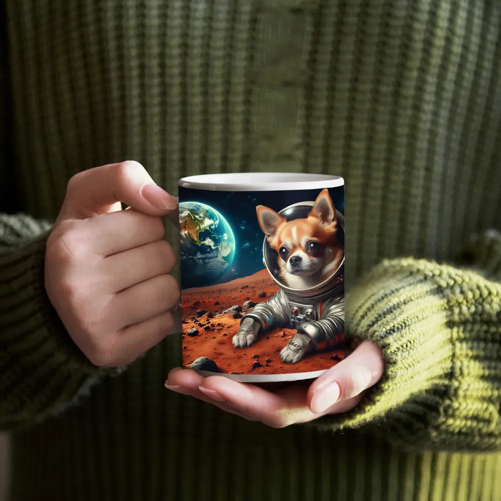 Chihuahua Astronaut On Mars Red Planet – Mugs