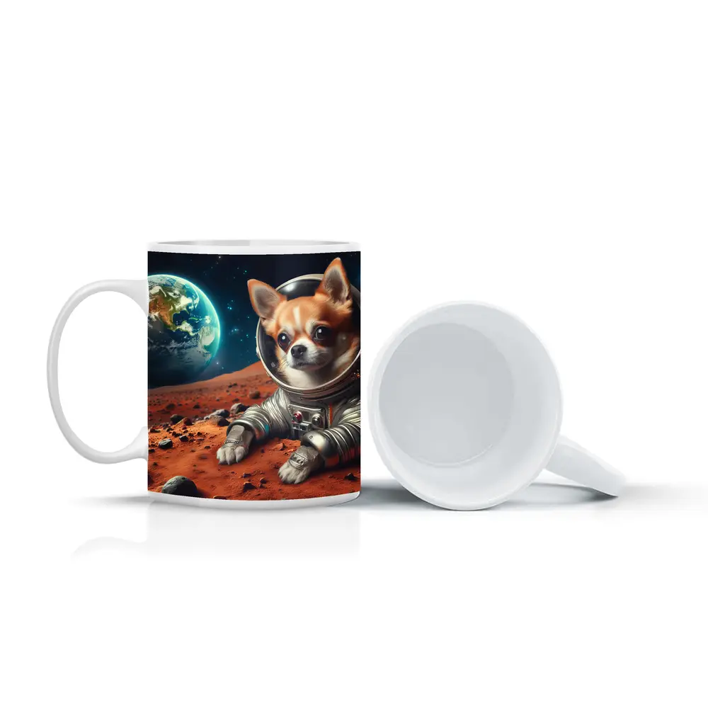 Chihuahua Astronaut On Mars Red Planet – Mugs
