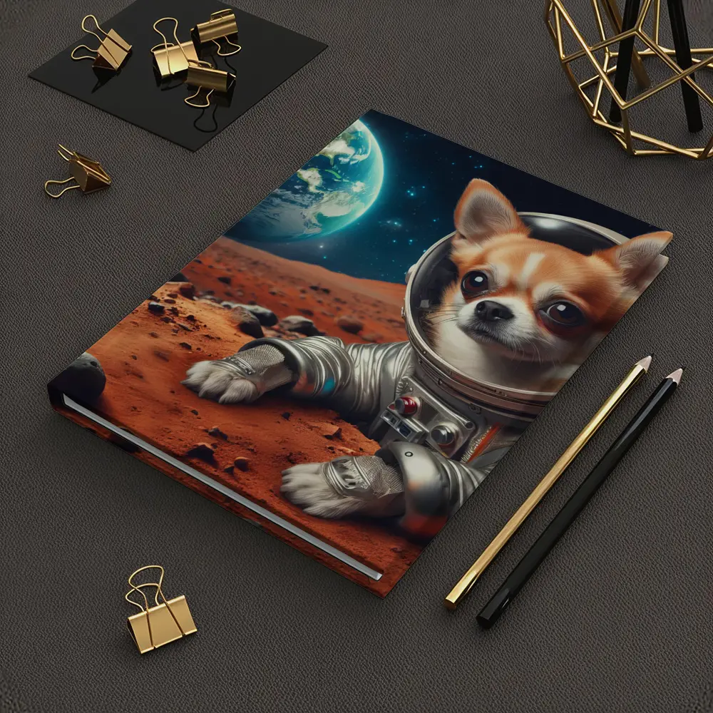 Chihuahua Astronaut On Mars Red Planet – Notebooks