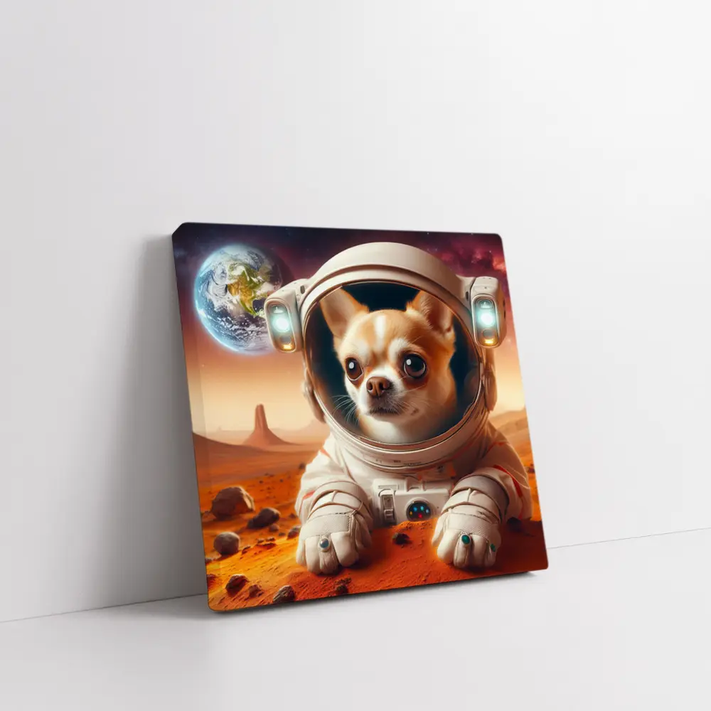 Chihuahua Astronaut on Mars Red Planet – Wall Art