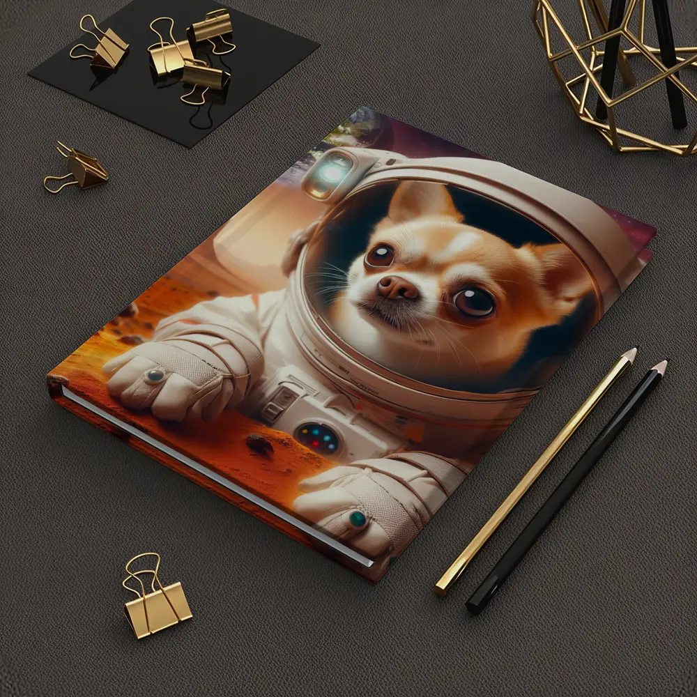 Chihuahua Astronaut on Mars Red Planet – Notebooks
