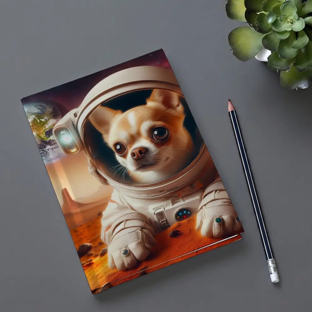 Chihuahua Astronaut on Mars Red Planet – Notebooks
