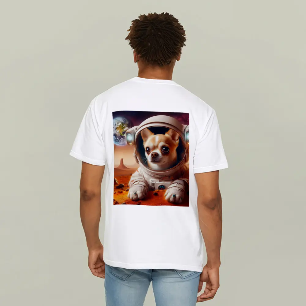 Chihuahua Astronaut on Mars Red Planet – T-Shirts