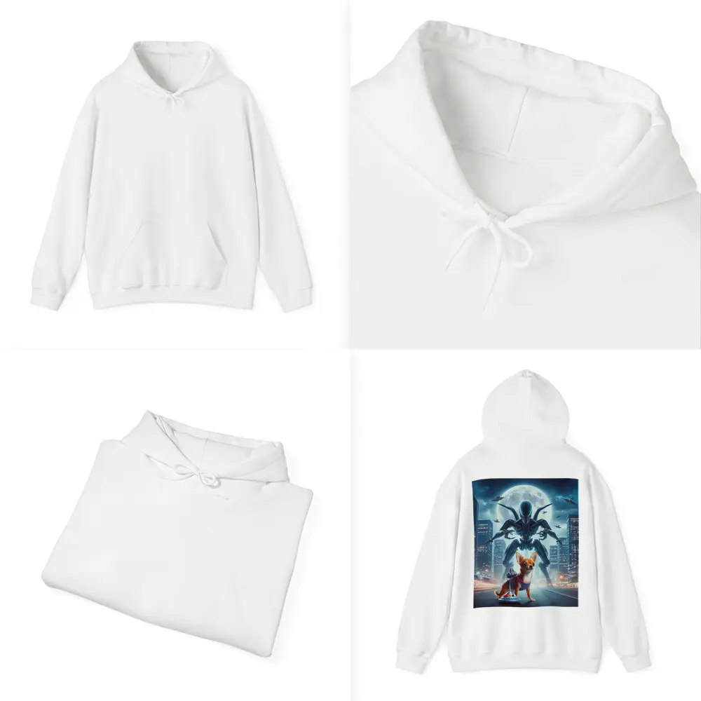 Chihuahua Hero Giant Alien City Night – Hoodies