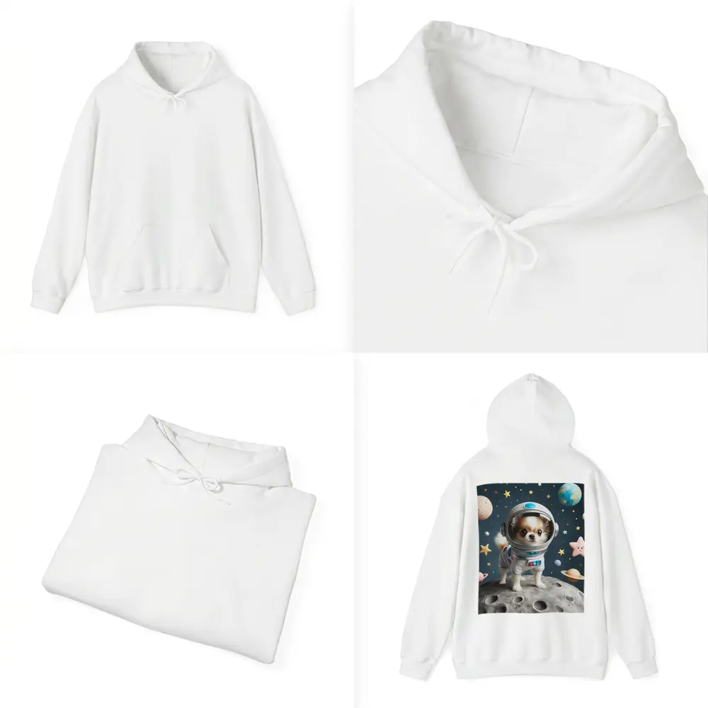 Chihuahua Astronaut Standing On Moon Space – Hoodies
