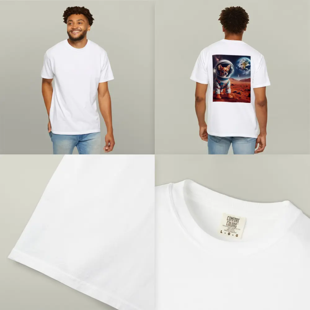 Chihuahua Astronaut Standing On Mars Surface – T-Shirts