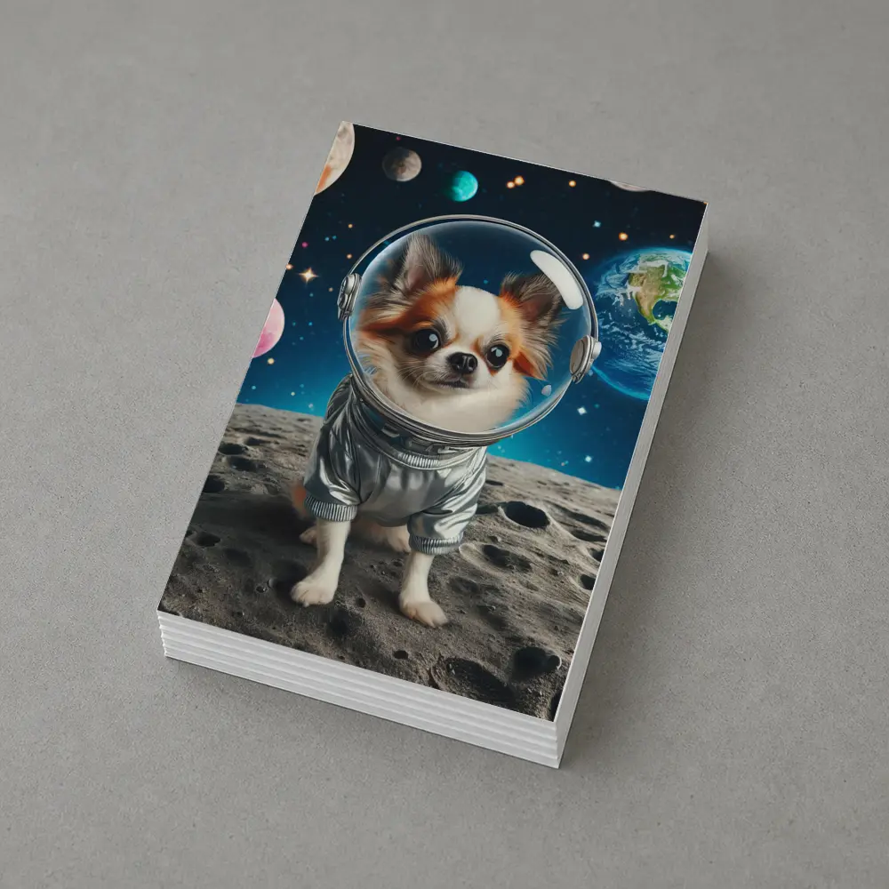 Chihuahua Astronaut Standing On Moon Surface – Postcards