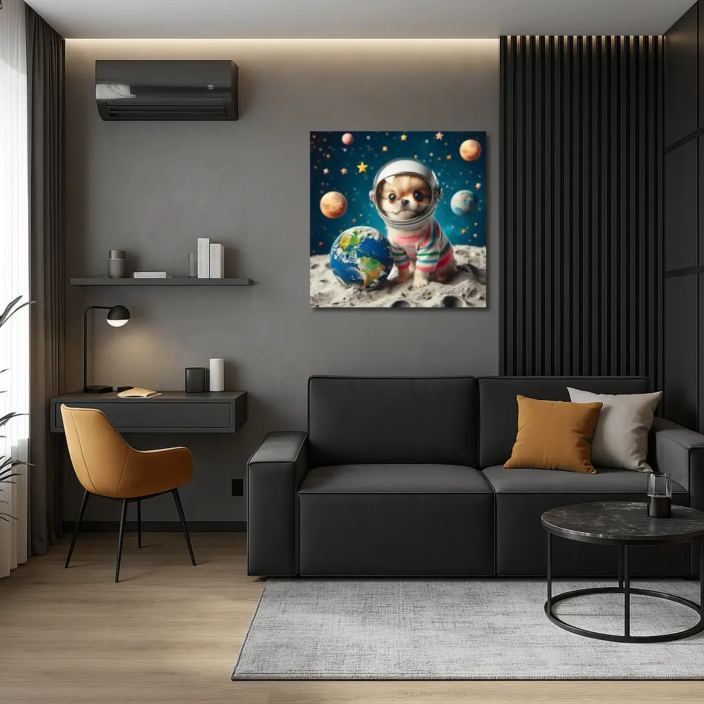 Chihuahua Astronaut Puppy Space Planets Earth – Wall Art