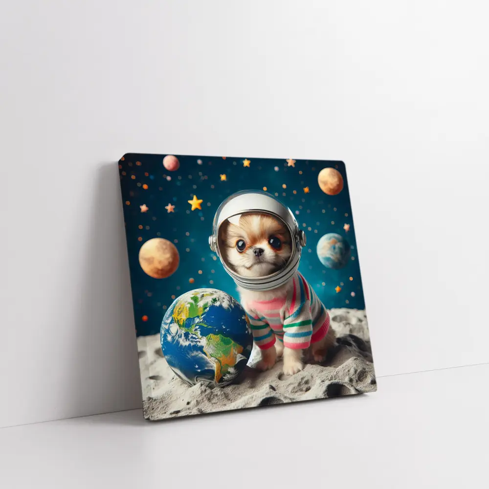 Chihuahua Astronaut Puppy Space Planets Earth – Wall Art