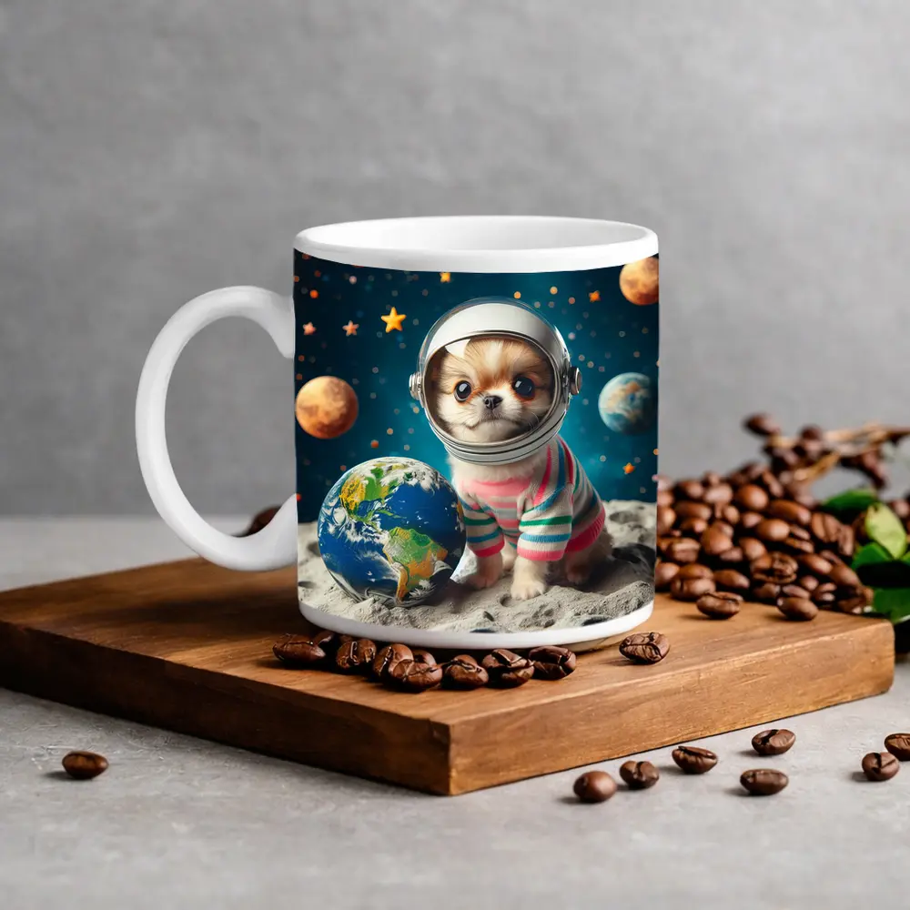 Chihuahua Astronaut Puppy Space Planets Earth – Mugs