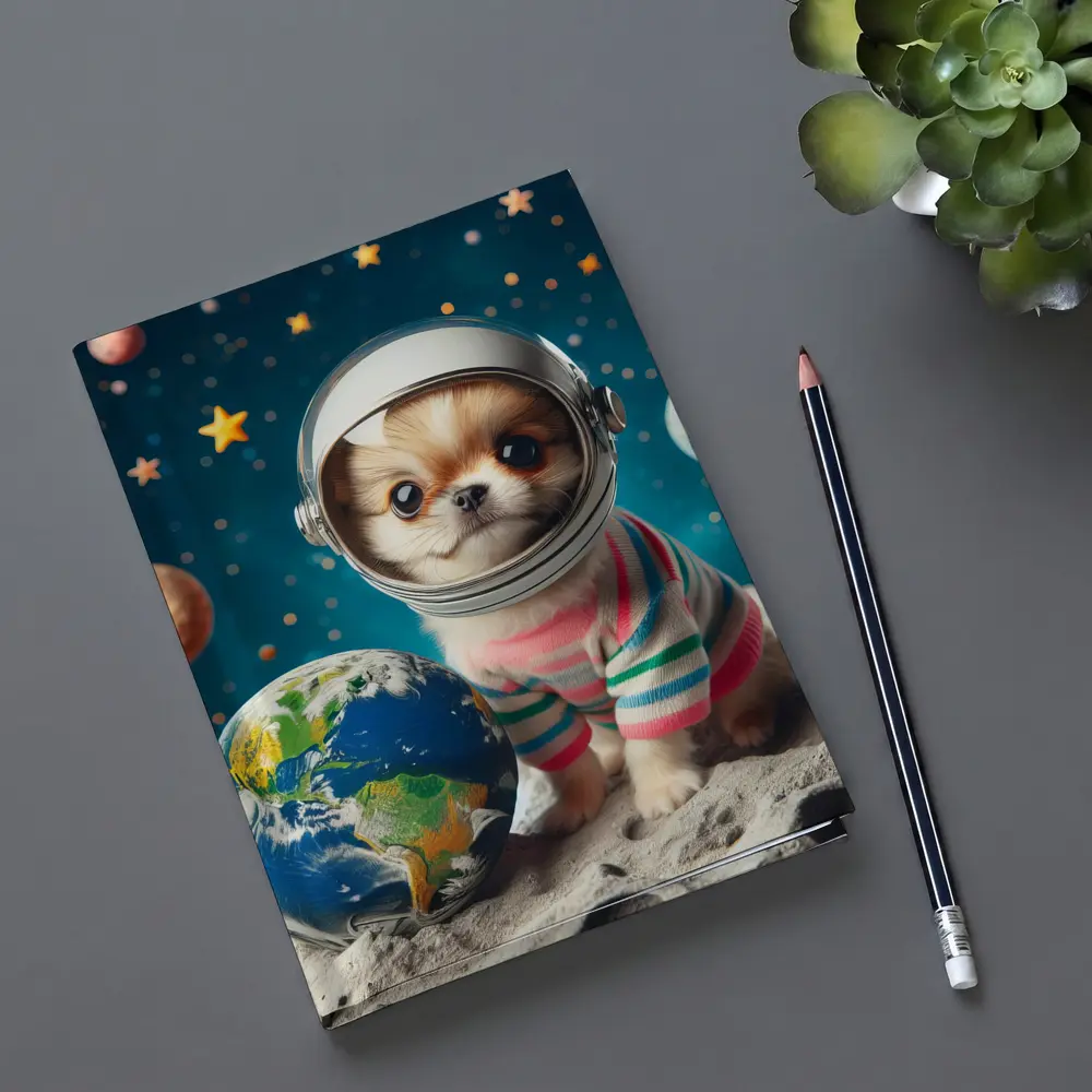 Chihuahua Astronaut Puppy Space Planets Earth – Notebooks