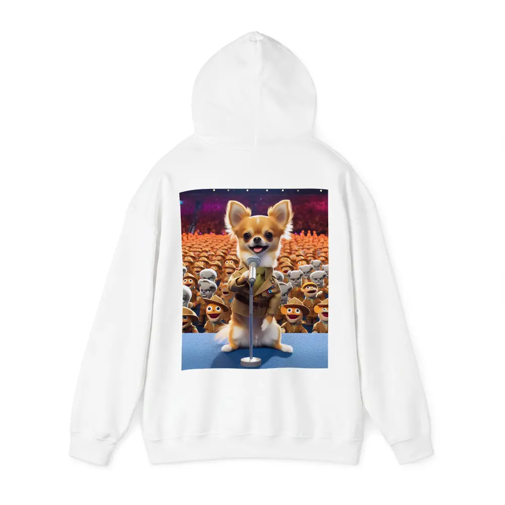 Chihuahua Commander Speech Cartoon Army Crowd – Hoodies