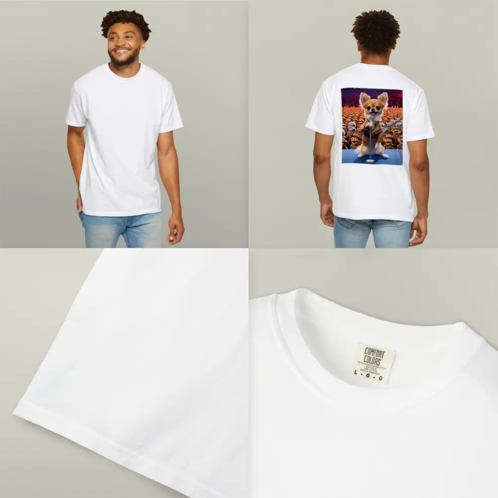 Chihuahua Commander Speech Cartoon Army Crowd – T-Shirts