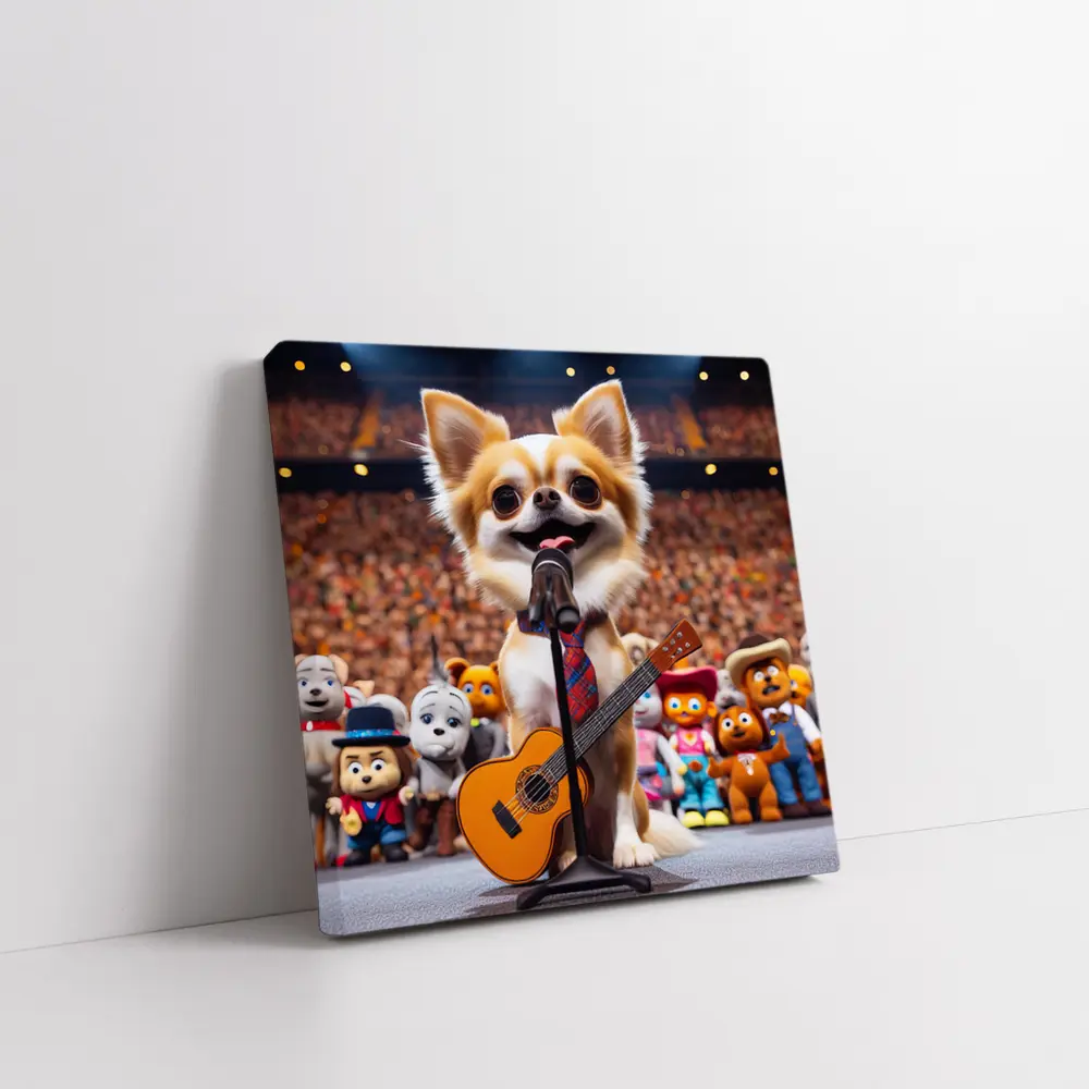 Chihuahua Rockstar Performing On Stage Concert – Wall Art