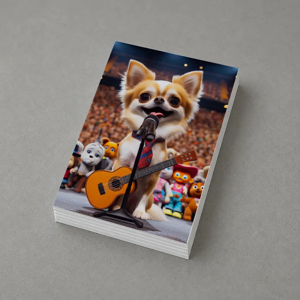 Chihuahua Rockstar Performing On Stage Concert – Postcards