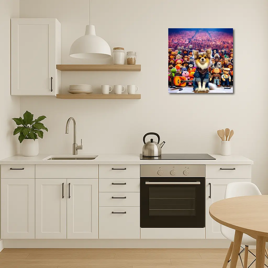 Chihuahua Dog On Stage Concert Crowd – Wall Art