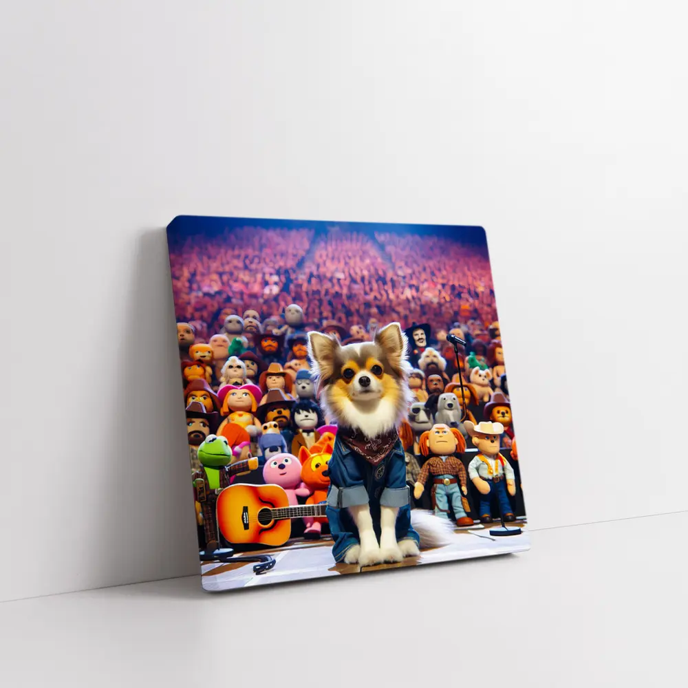 Chihuahua Dog On Stage Concert Crowd – Wall Art