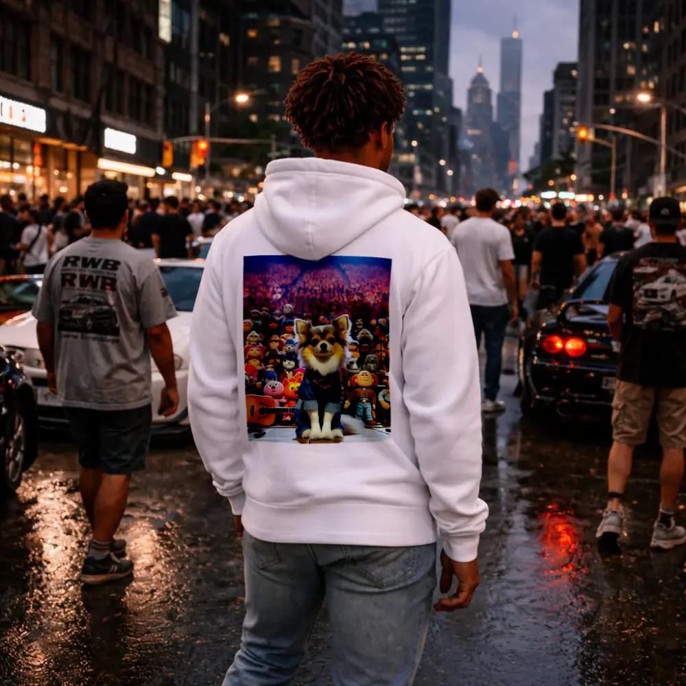 Chihuahua Dog On Stage Concert Crowd – Hoodies