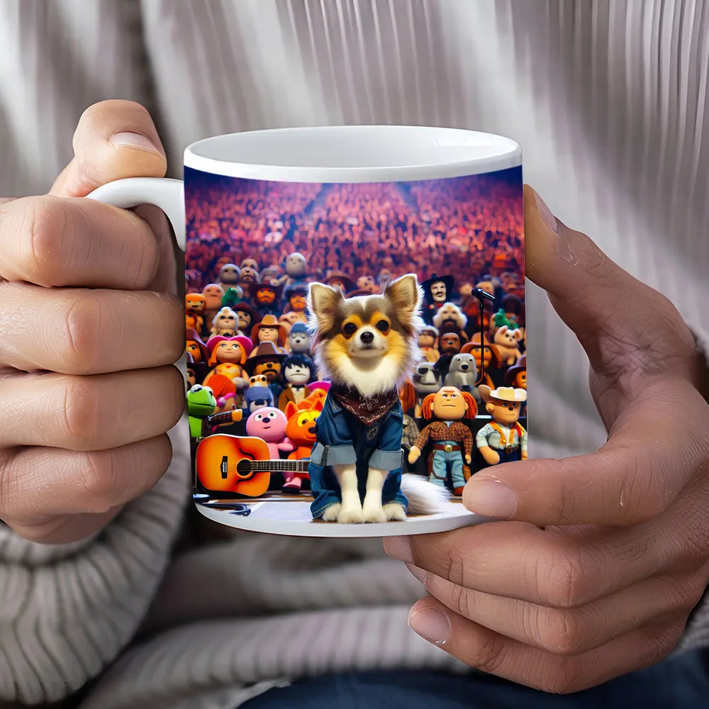 Chihuahua Dog On Stage Concert Crowd – Mugs