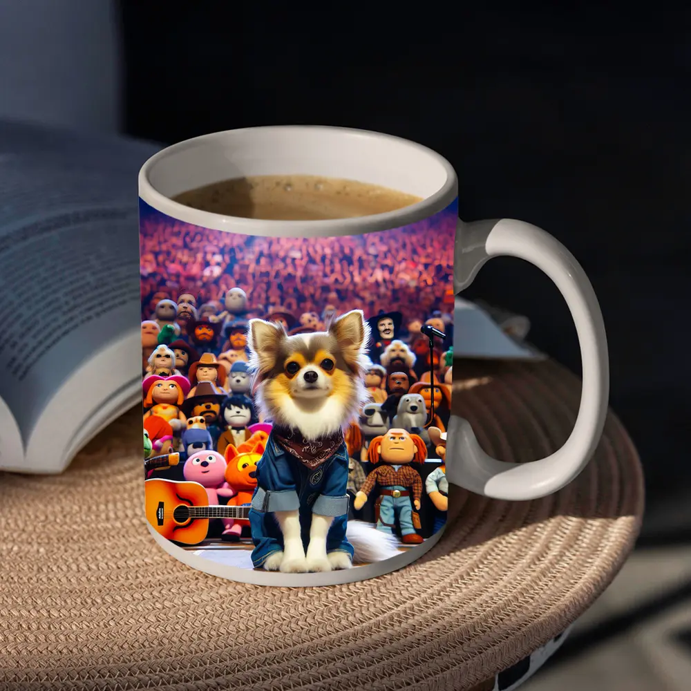 Chihuahua Dog On Stage Concert Crowd – Mugs