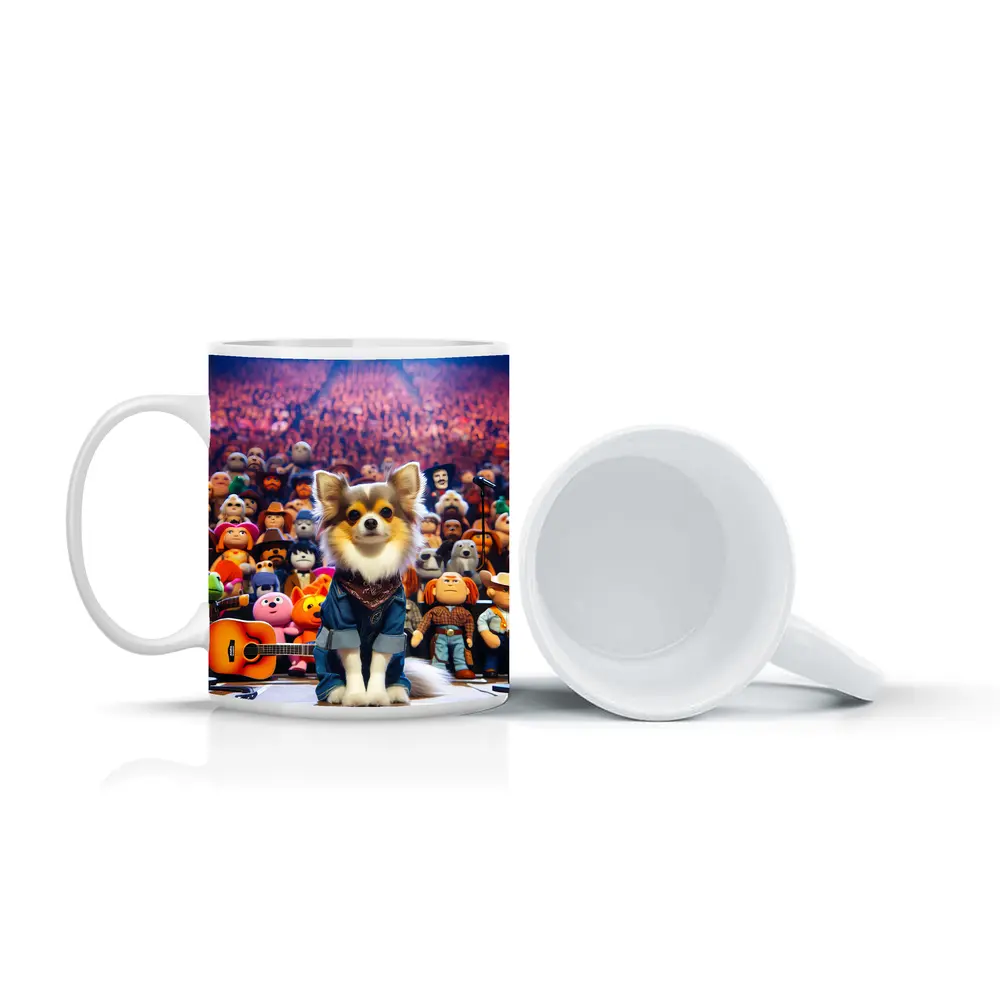 Chihuahua Dog On Stage Concert Crowd – Mugs