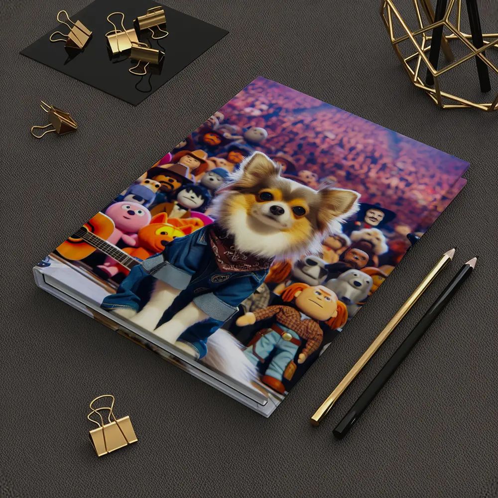 Chihuahua Dog On Stage Concert Crowd – Notebooks