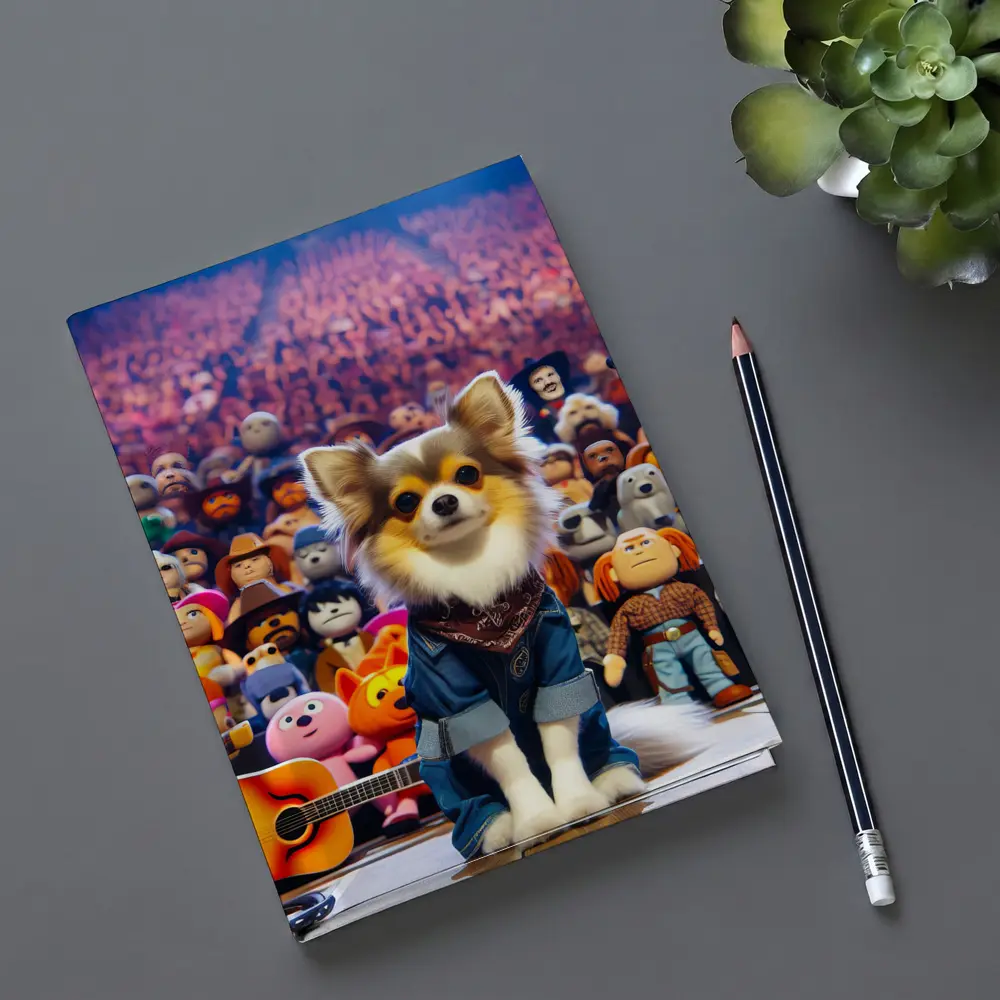 Chihuahua Dog On Stage Concert Crowd – Notebooks