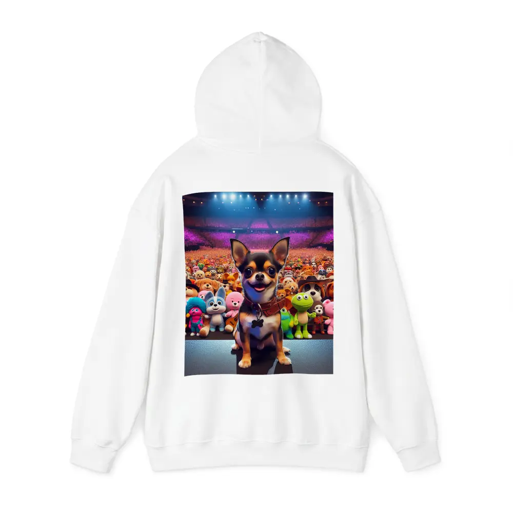 Chihuahua Dog On Stage With Toy Crowd – Hoodies