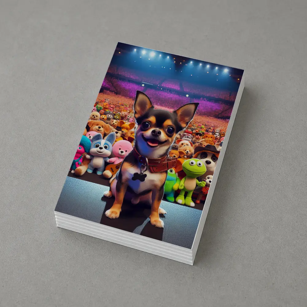 Chihuahua Dog On Stage With Toy Crowd – Postcards