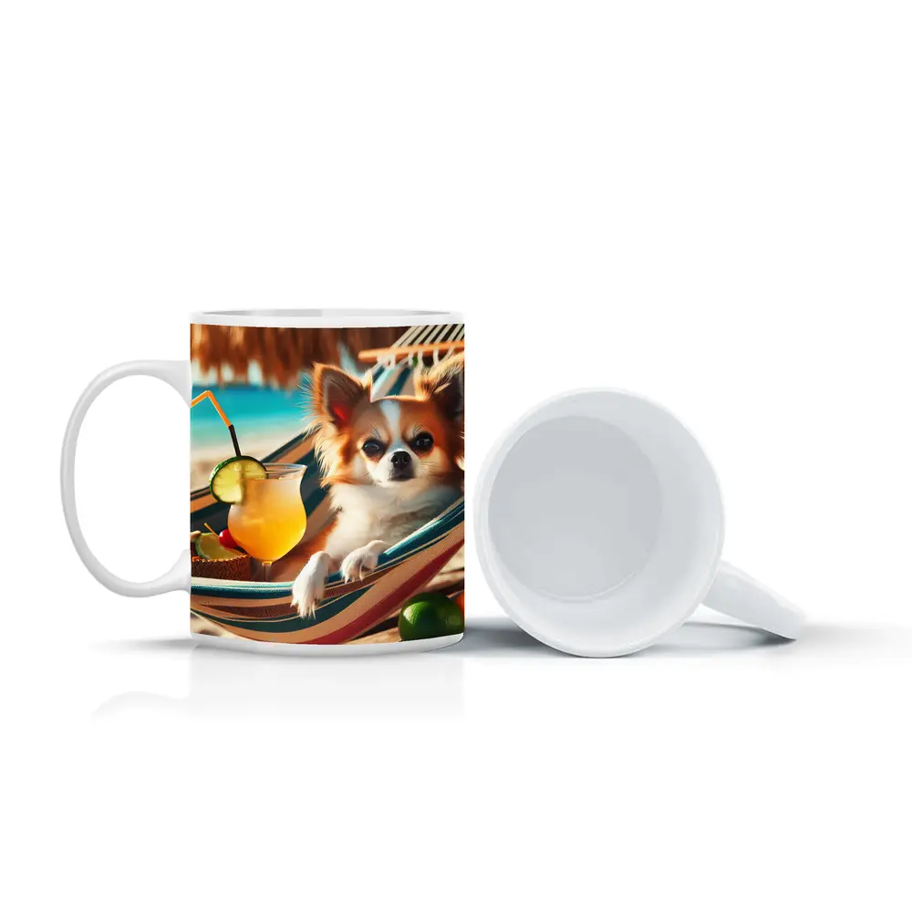 Chihuahua Relaxing on Beach Hammock Summer – Mugs