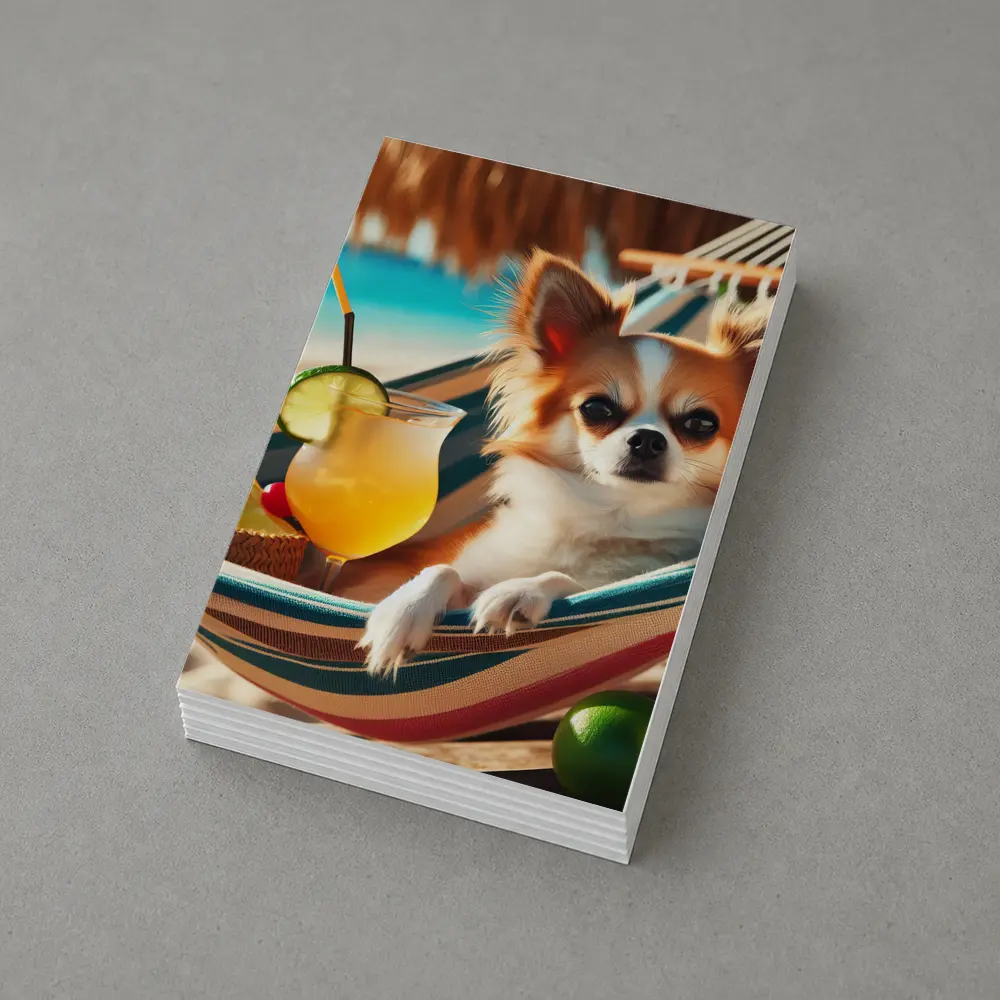 Chihuahua Relaxing on Beach Hammock Summer – Postcards