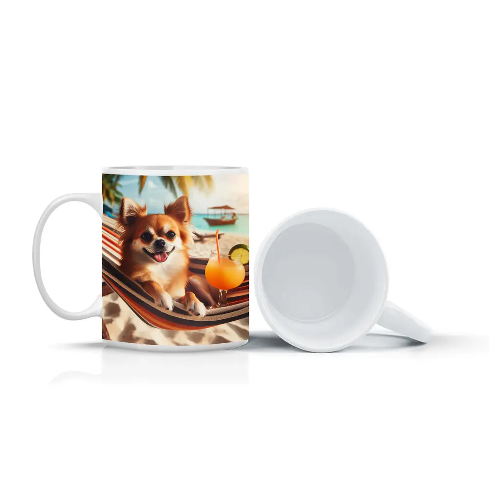 Chihuahua Relaxing On Beach Hammock Cocktail – Mugs