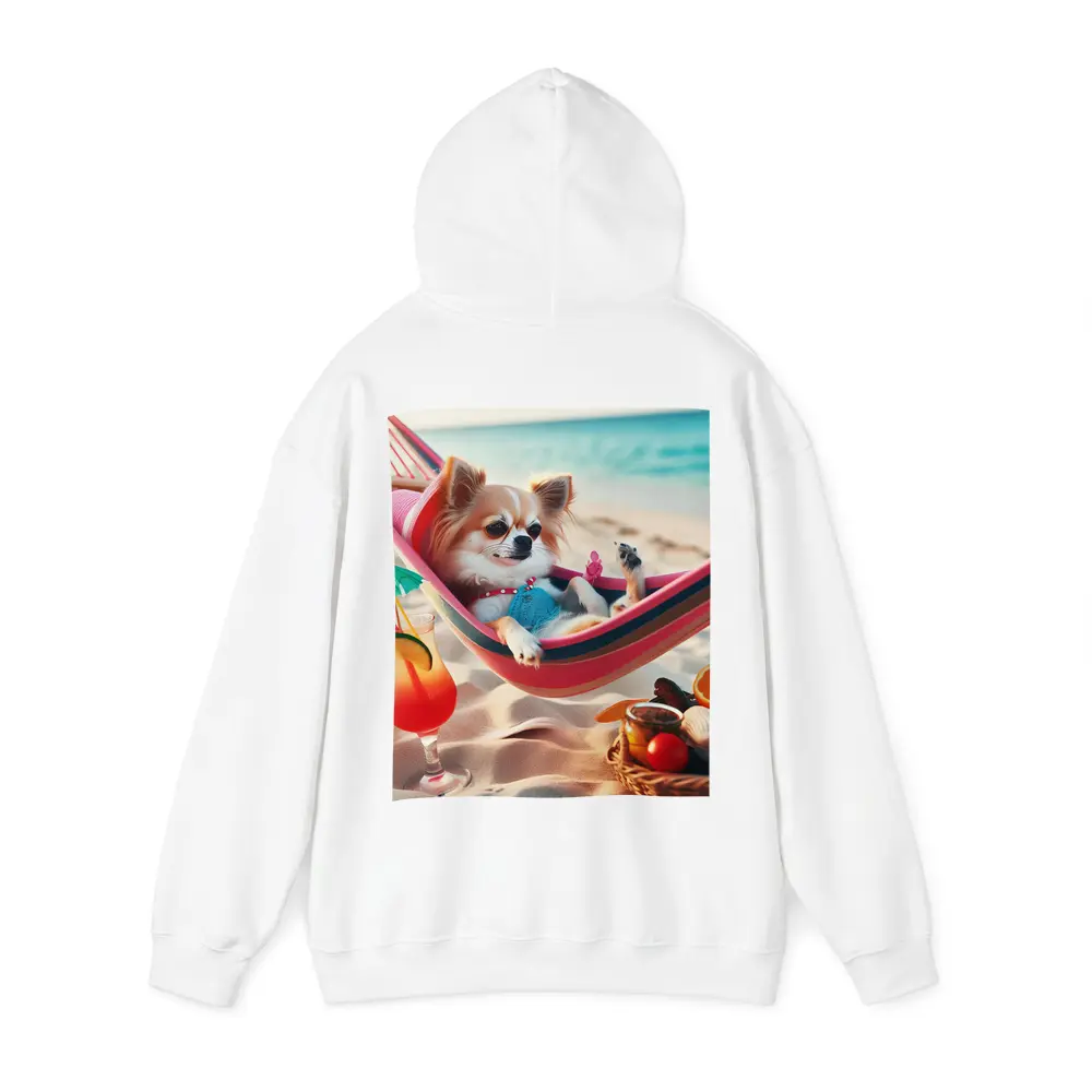 Chihuahua Relaxing In Hammock On Beach – Hoodies