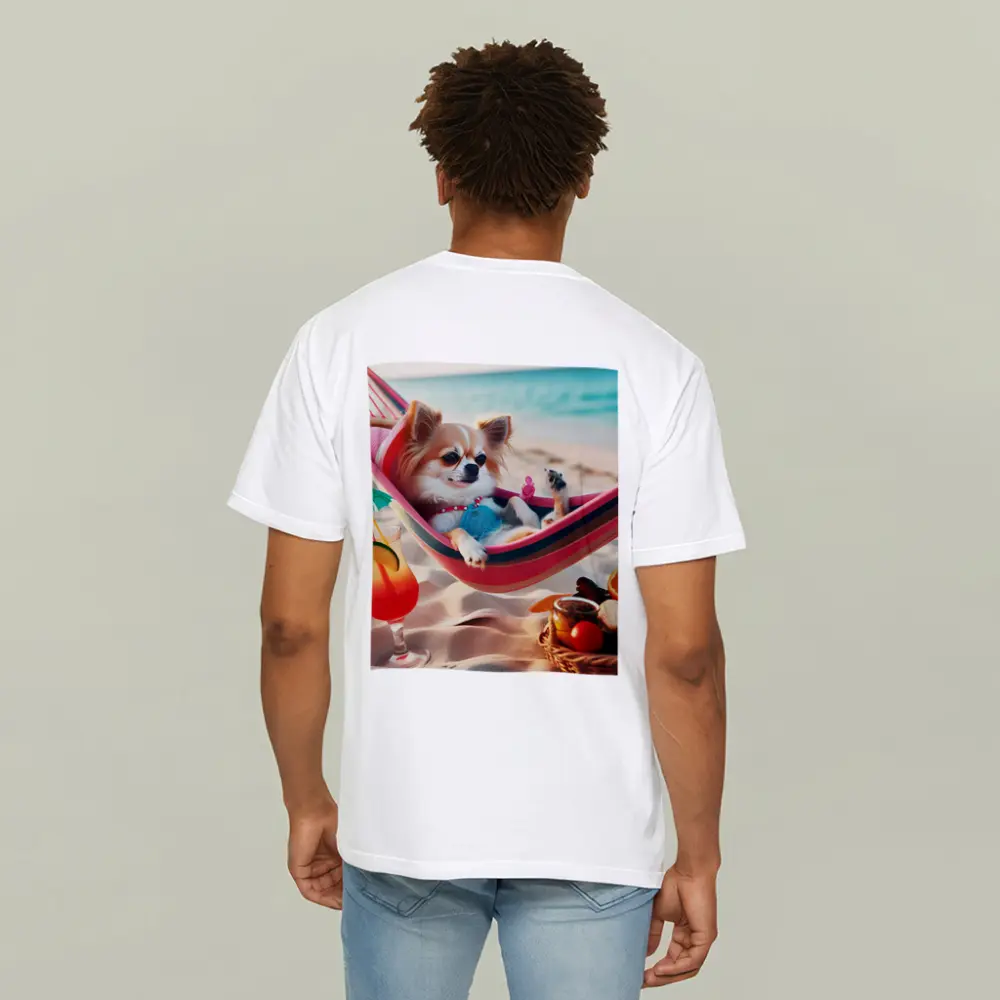 Chihuahua Relaxing In Hammock On Beach – T-Shirts