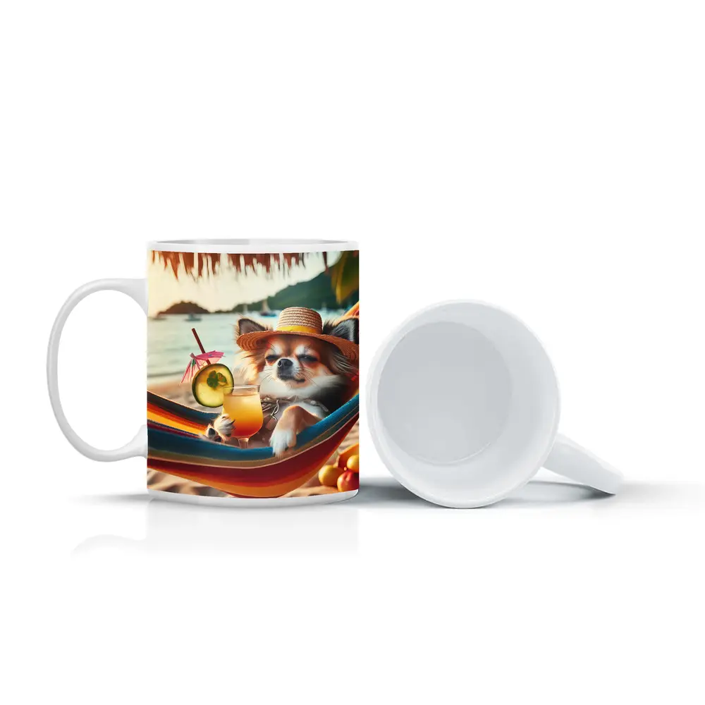 Chihuahua Relaxing Beach Hammock Tropical Cocktail – Mugs