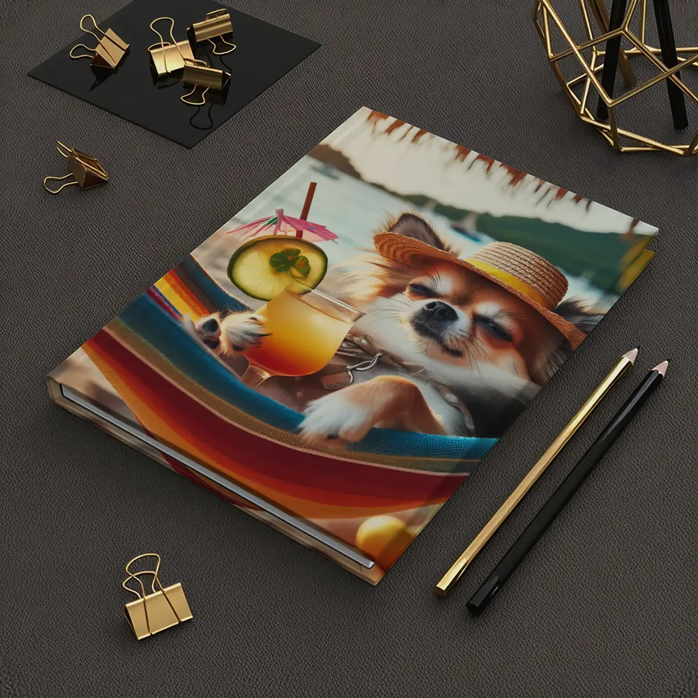 Chihuahua Relaxing Beach Hammock Tropical Cocktail – Notebooks