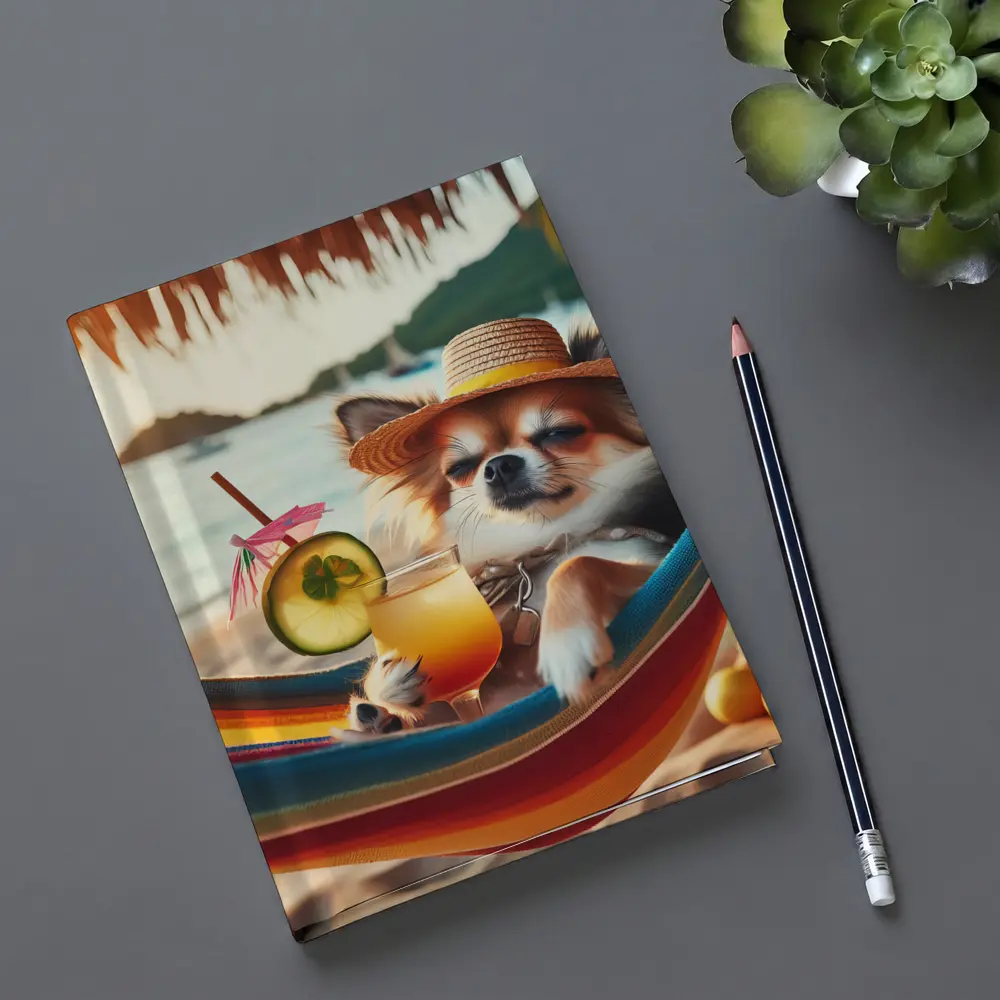 Chihuahua Relaxing Beach Hammock Tropical Cocktail – Notebooks