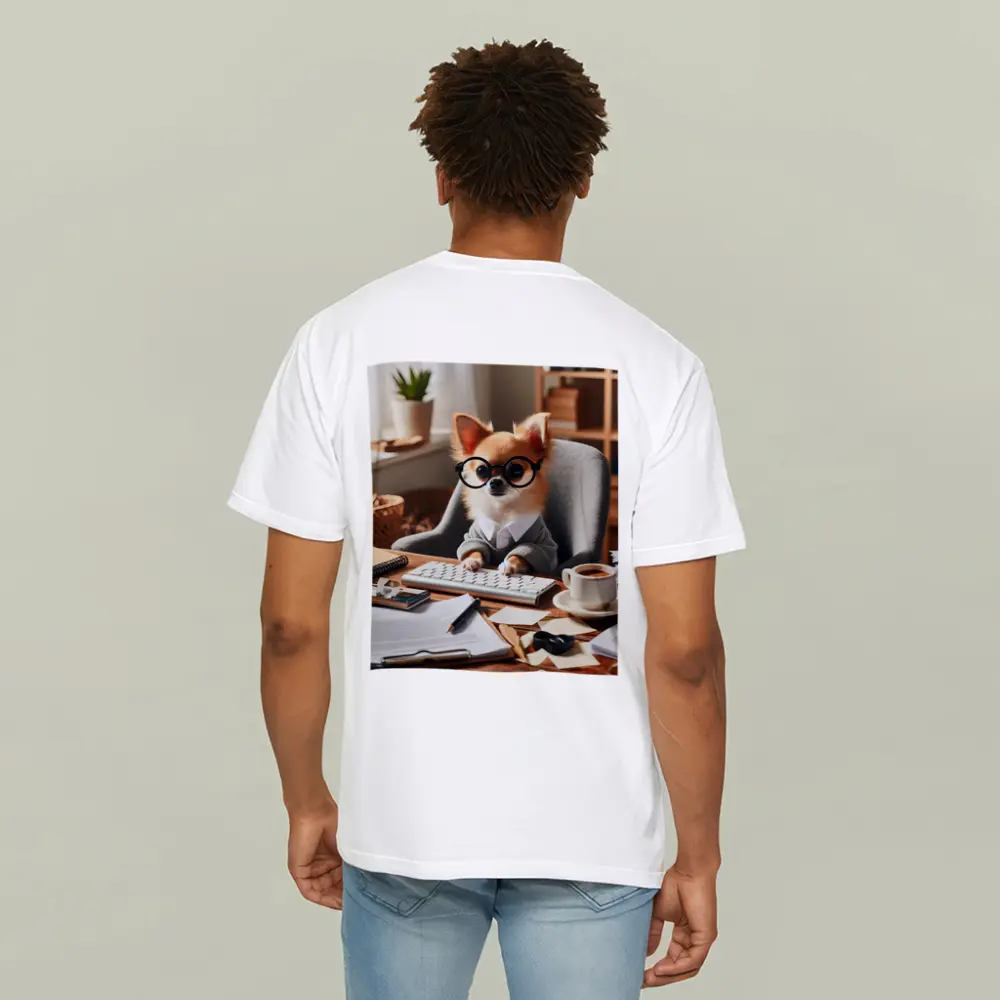 Chihuahua Boss Working At Office Desk – T-Shirts