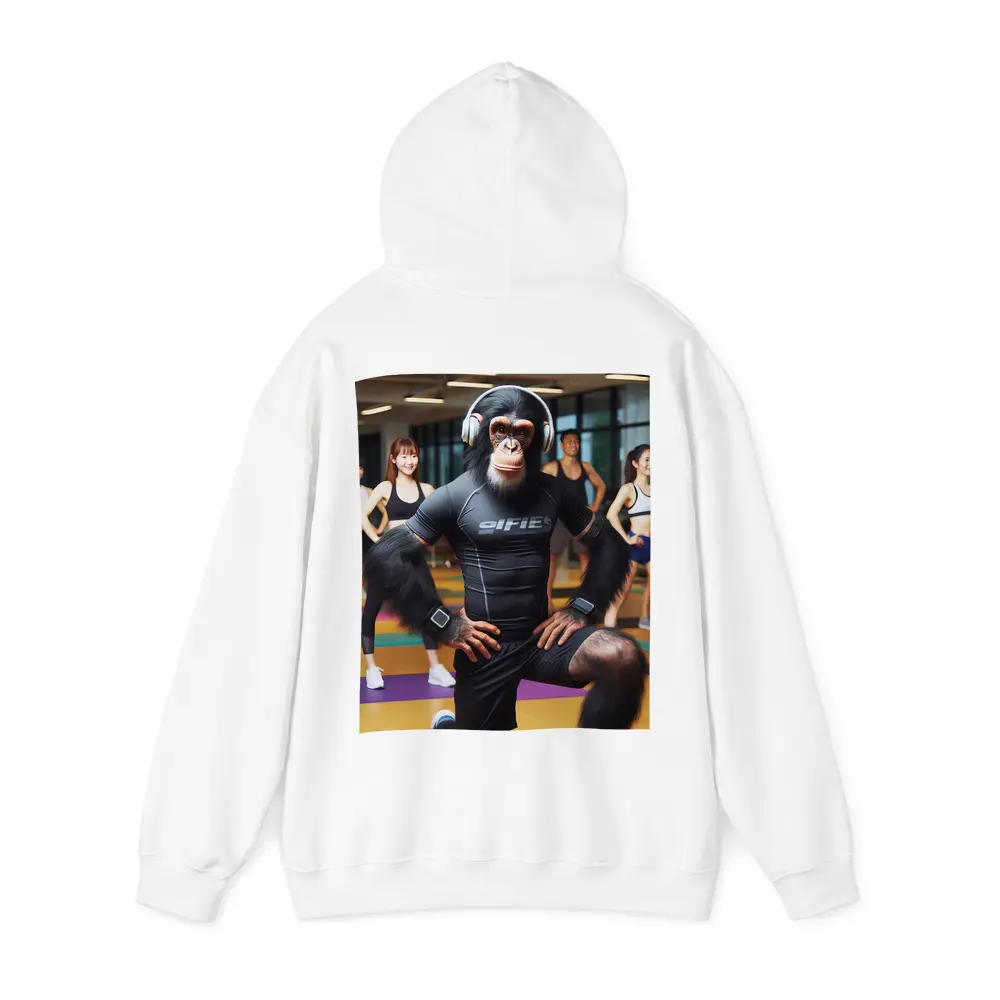 Chimpanzee Working Out in Fitness Gym – Hoodies