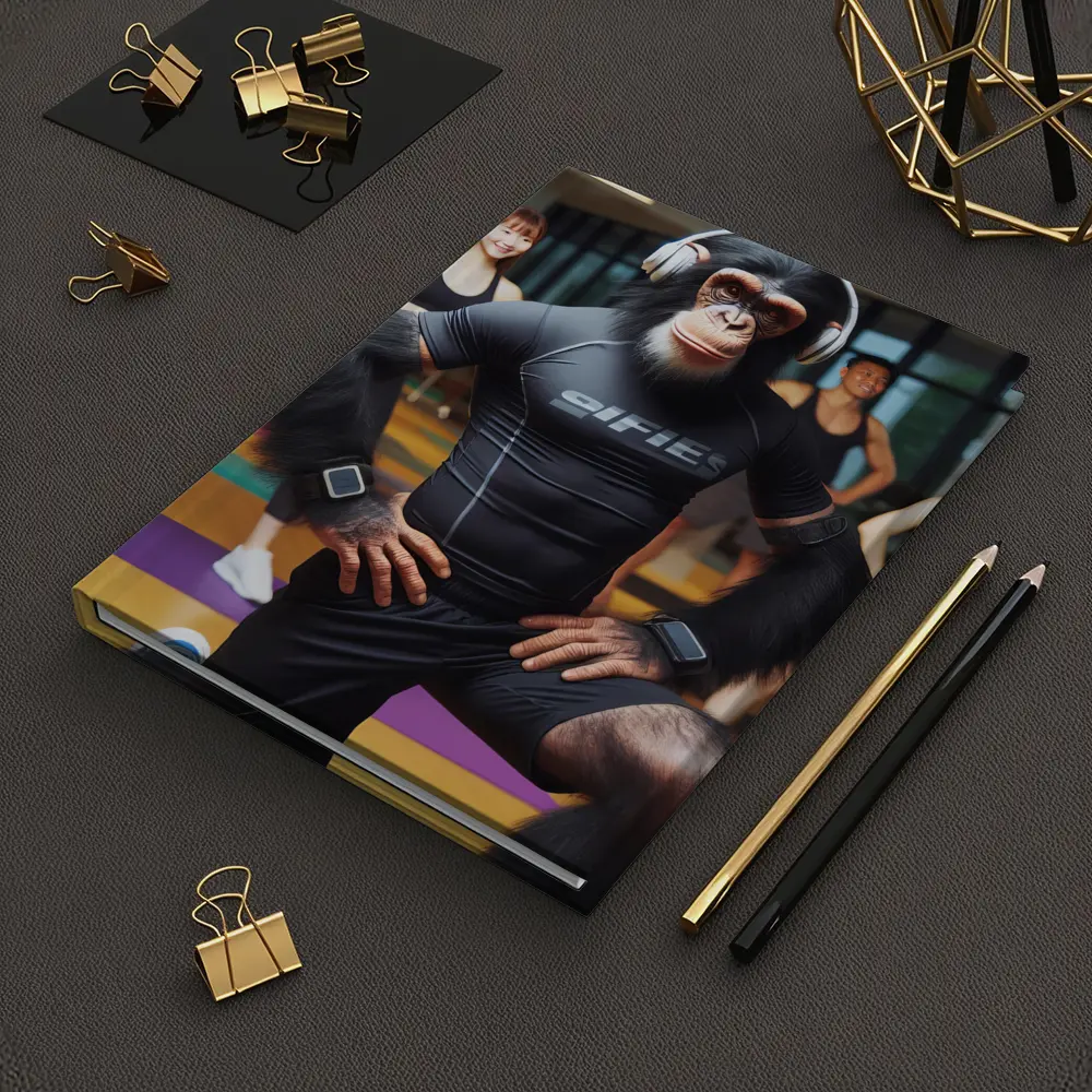Chimpanzee Working Out in Fitness Gym – Notebooks