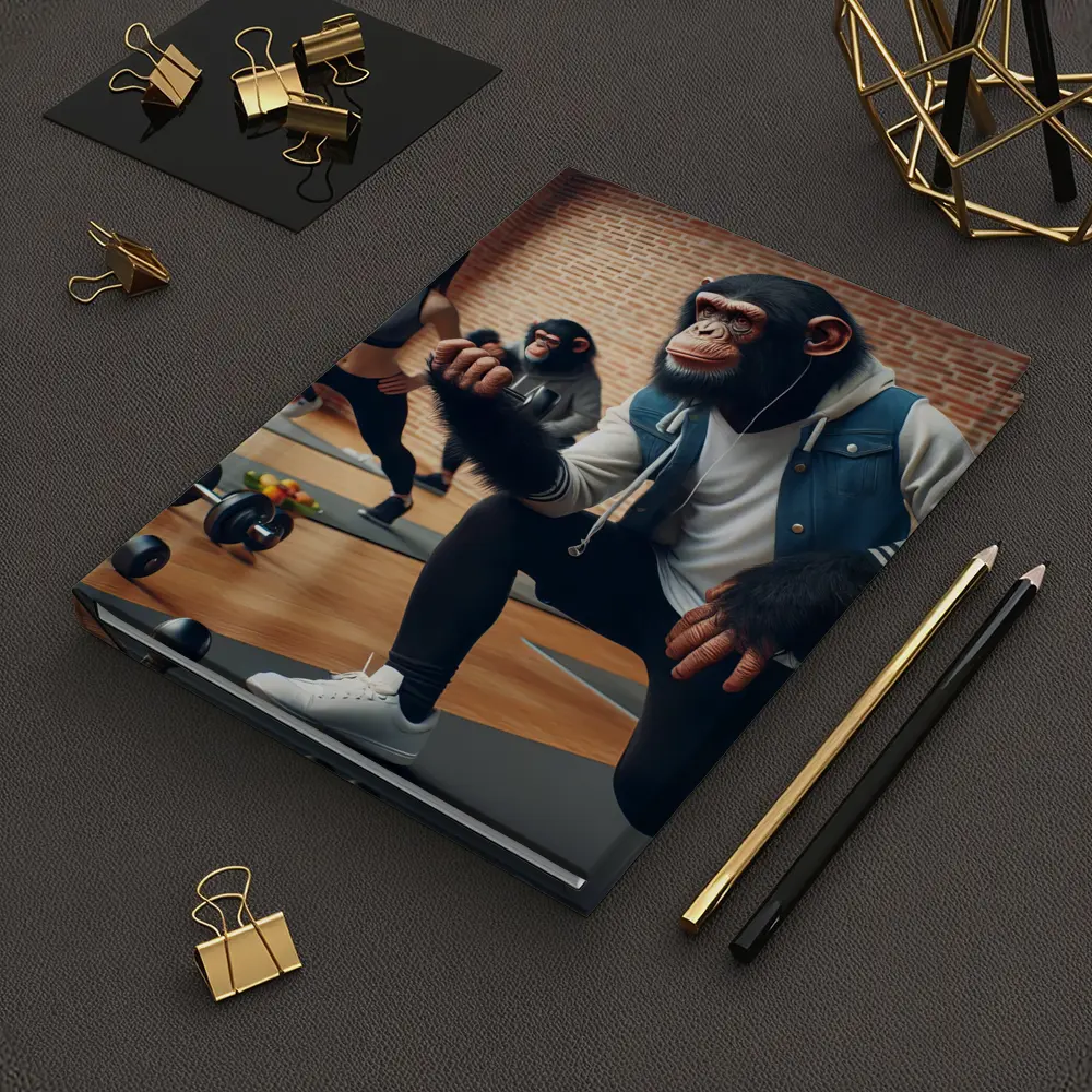 Chimpanzee Working Out In Gym Class – Notebooks