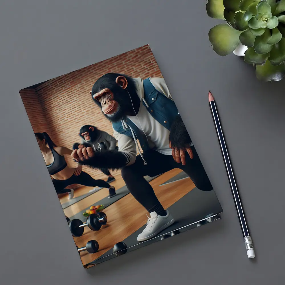 Chimpanzee Working Out In Gym Class – Notebooks