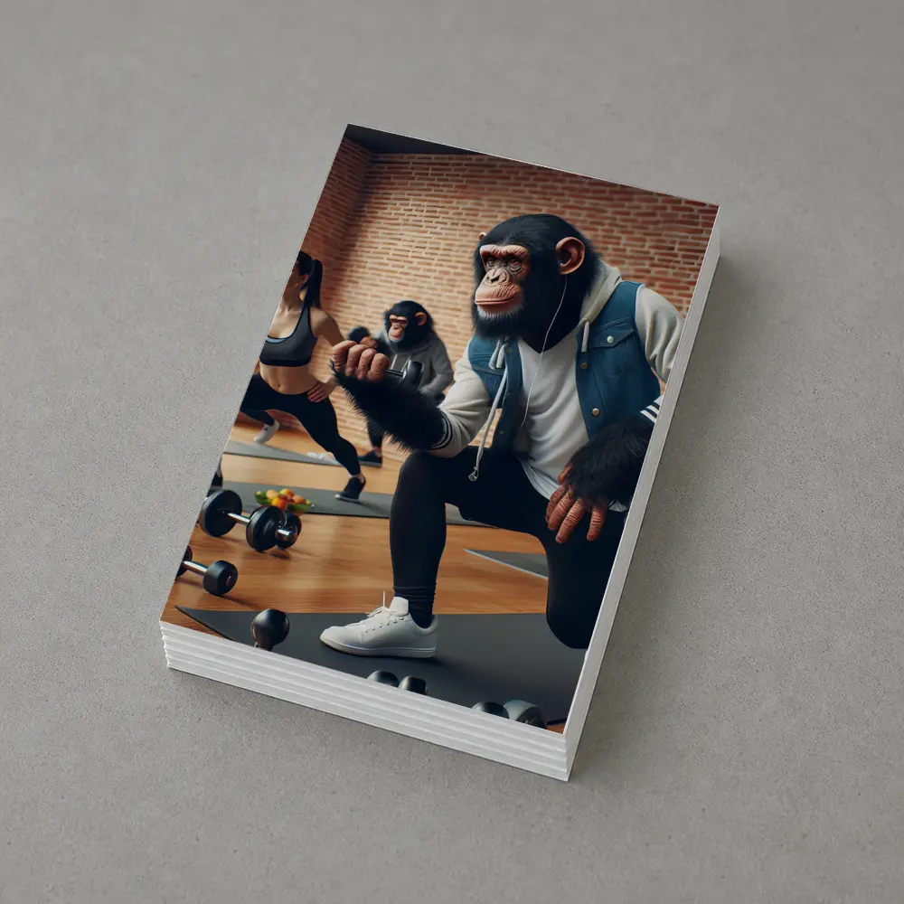 Chimpanzee Working Out In Gym Class – Postcards