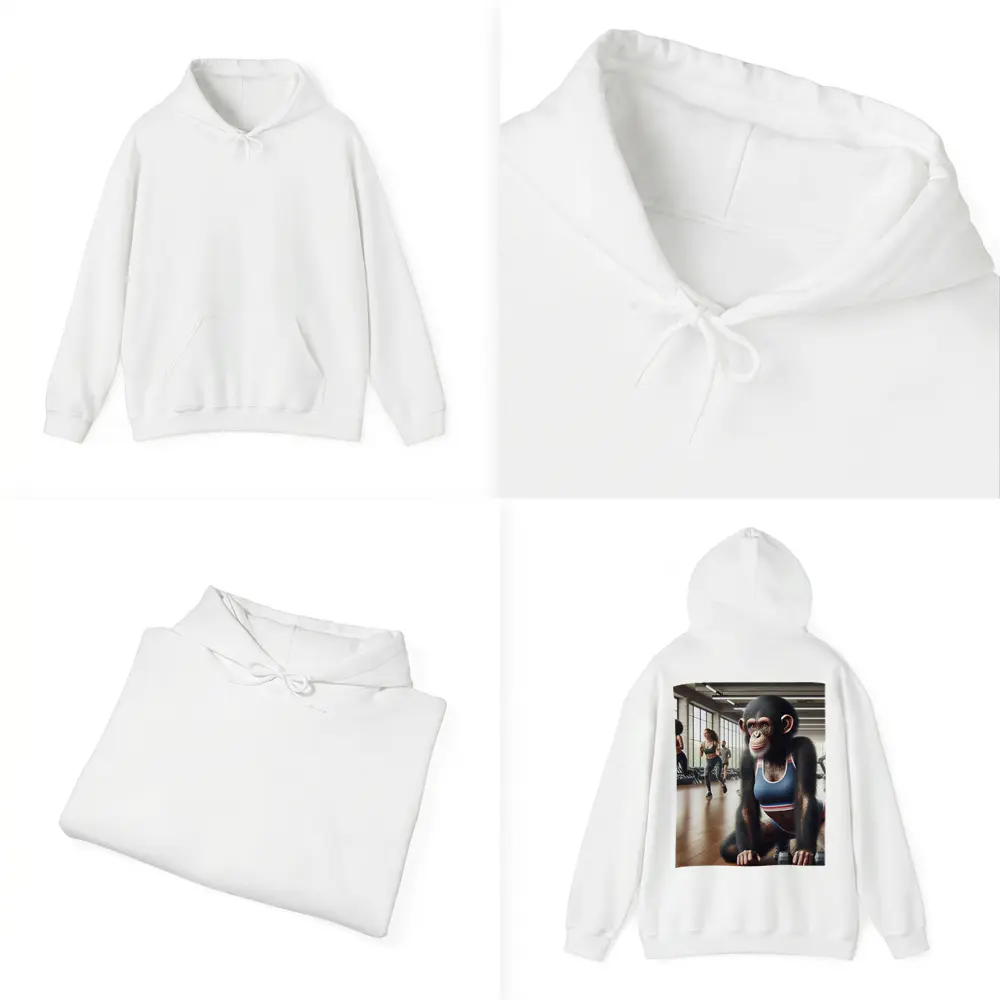 Chimpanzee Wearing Sports Bra in Gym – Hoodies