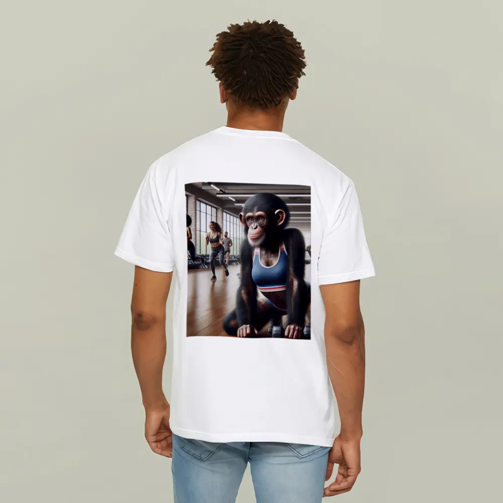 Chimpanzee Wearing Sports Bra in Gym – T-Shirts