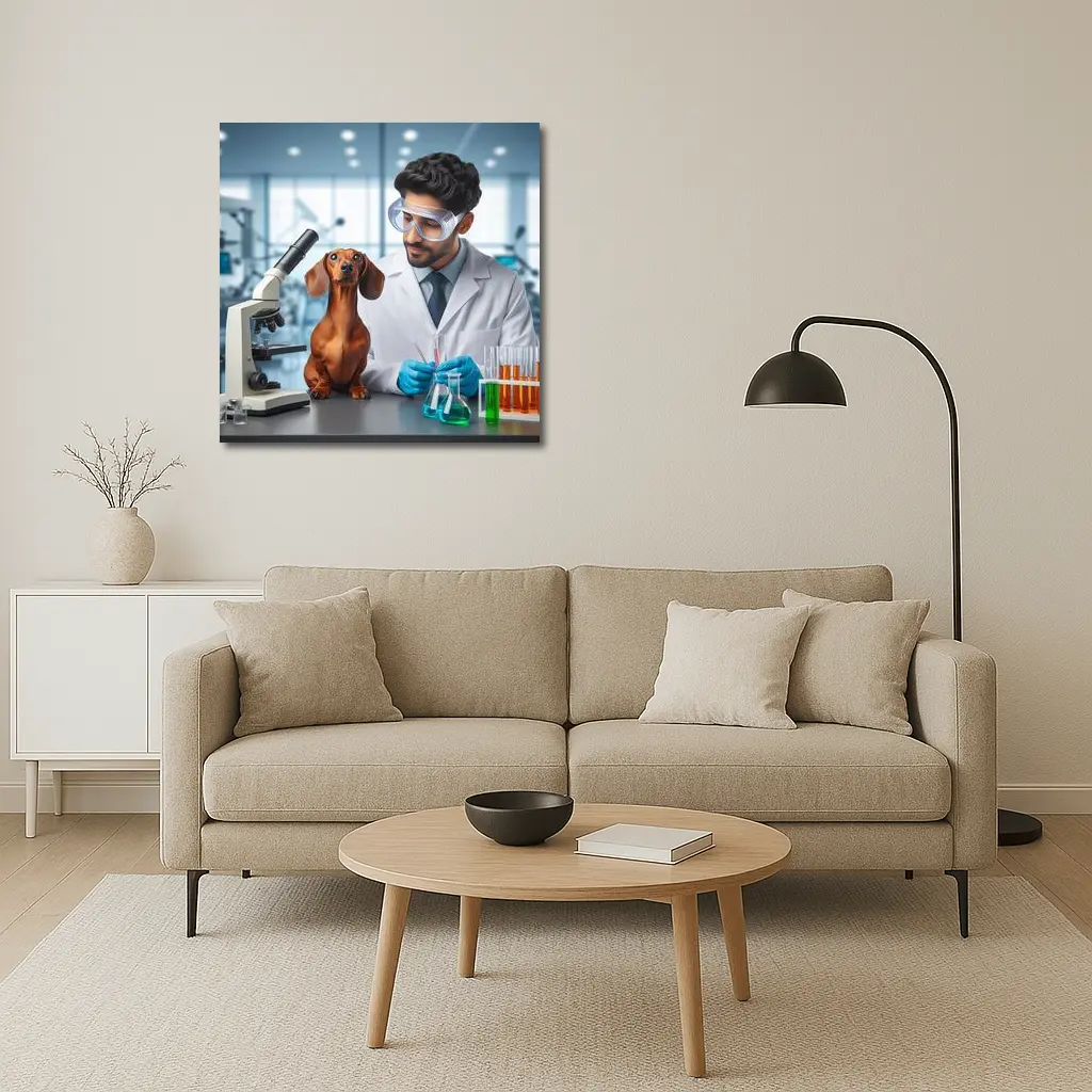 Dachshund Dog Scientist Laboratory Research Art – Wall Art